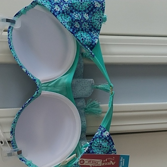 Arizona Jean Co. Ocean Blue Swimwear Bikini Top with Straps XL - Picture 2 of 8